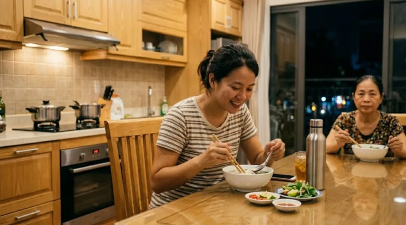 Bữa tối tốt cho gan nên vừa đủ, dễ tiêu, ít dầu mỡ và không ăn quá sát giờ ngủ.